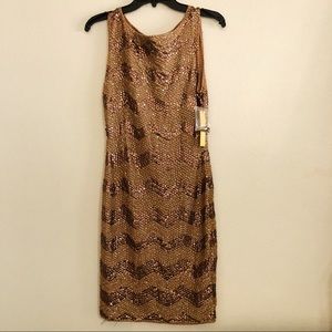 Alice & Olivia bronze sequin dress